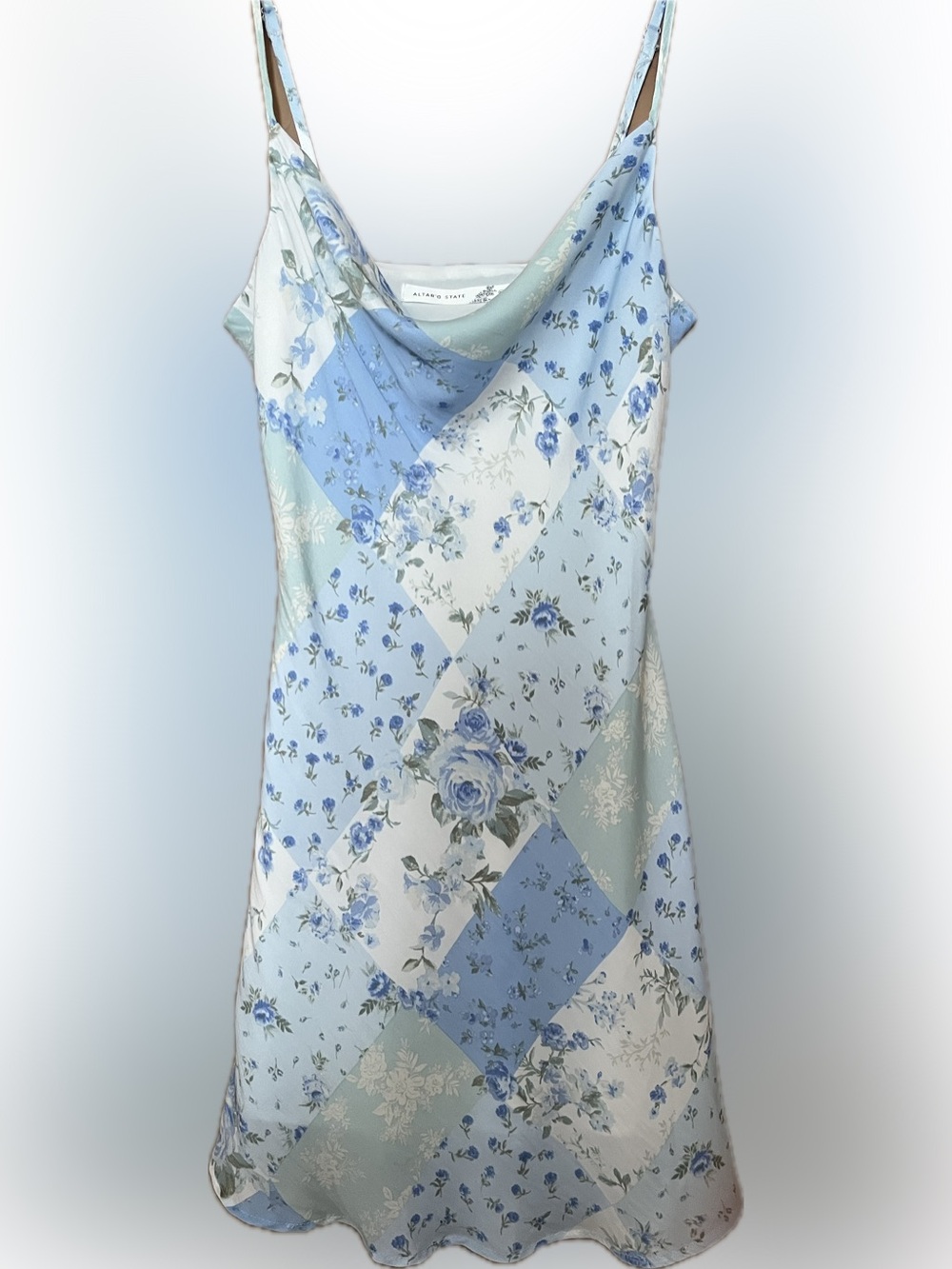 Altar'd State Soft Blue Floral Shift Dress